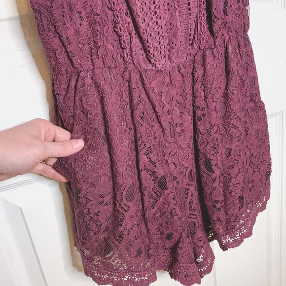 Off the shoulder crochet romper with shorts. - Picture 2 of 4